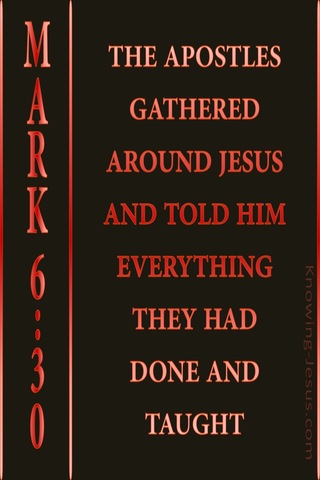 Mark 6:30 The Disciples Gathered Around Jesus (black)